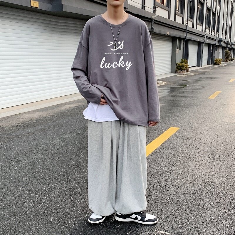 C2628P30男士长袖t恤春季潮牌薄款宽松潮流秋装卫衣服秋衣打底衫,男装T恤,星座510A-6