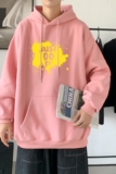 L2457P48秋装21中性纯色连帽卫衣套头宽松外套情侣装打底帽衫，男装卫衣，星座510A-6