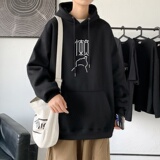 L2407P48秋装21中性纯色连帽卫衣套头宽松外套情侣装打底帽衫，男装卫衣，星座510A-6