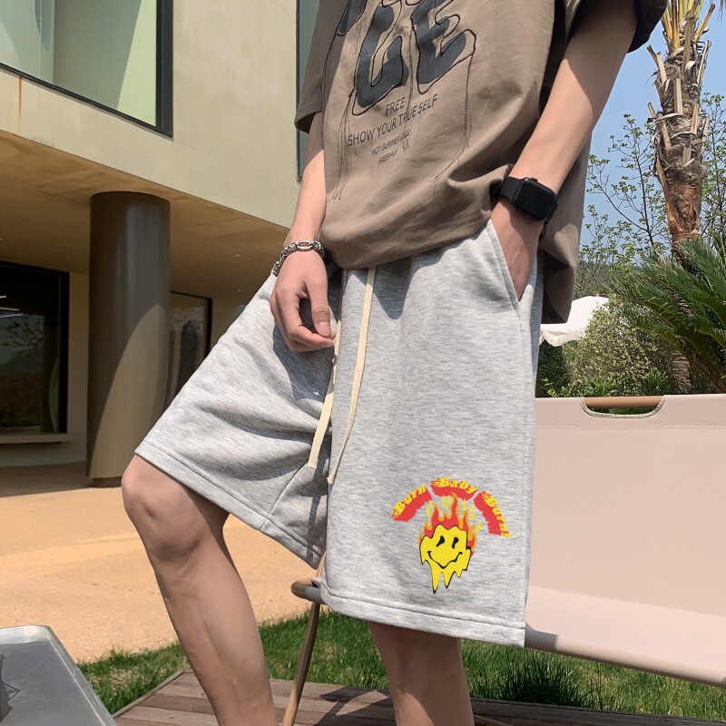 DD3679P28五分裤男夏短裤韩版潮流ins港风宽松短裤潮牌运动休闲,男装休闲裤,星座510A-6