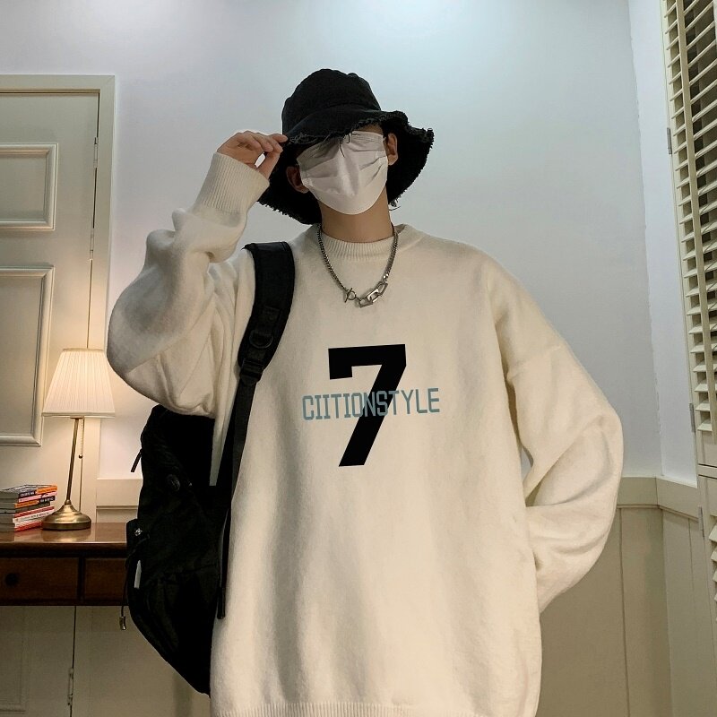 MD7326P45男生秋季宽松毛衣外套男士潮流休闲针织衫圆领毛衣上衣,男装针织衫/毛衣,星座510A-6
