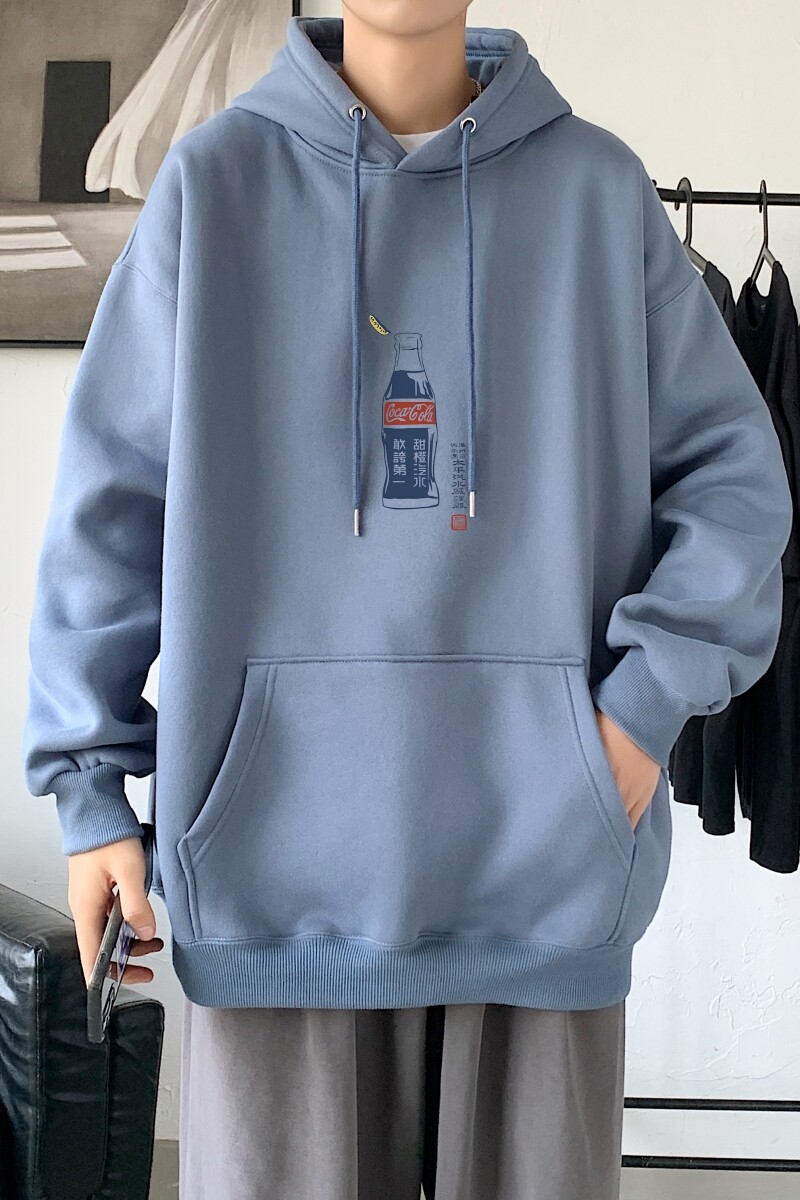 L2485P48秋装21中性纯色连帽卫衣套头宽松外套情侣装打底帽衫,男装卫衣,星座510A-6