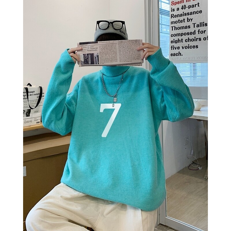 MG5822P65盐系软糯高领毛衣男士秋冬季宽松慵懒风高级感针织衫图片