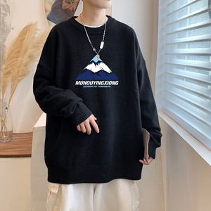 MD2811P55男生外套男士潮流休闲针织衫圆领毛衣上衣秋季宽松毛衣图片
