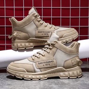 X2605P35新款男士秋季棉靴加棉潮流马丁靴高帮保暖皮靴工装鞋靴子图片