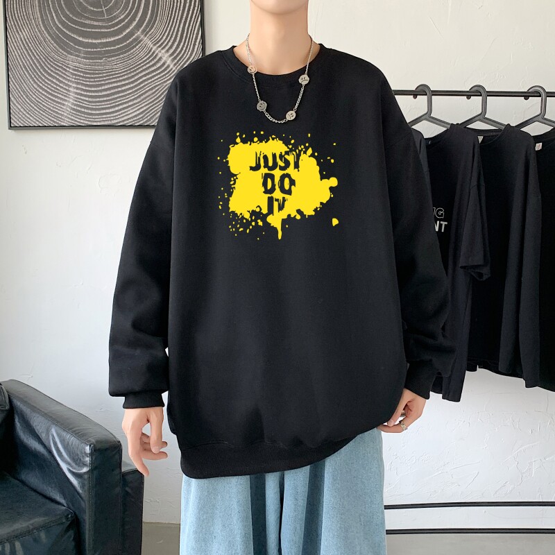 Y2456P38秋卫衣2021秋冬男圆领韩版嘻哈运动外套ins港风休闲上衣图片