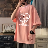T3347P25春夏新款2022男士宽松T恤港风落肩纯棉男T短袖T恤加大男T，男装T恤，星座510A-6