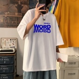 T3254P25春夏新款2022男士宽松T恤短袖T恤加大男T港风落肩纯棉男T，男装T恤，星座510A-6