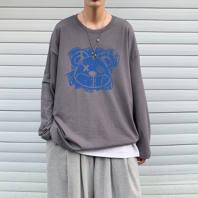TC4010P30潮牌联名小熊圆领原创卫衣男女春秋情侣oversize学院风,男装T恤,星座510A-6