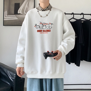 Y2542P38新款21年秋圆领卫衣韩版宽松长袖外套男 男大码港风卫衣图片