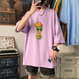 T3425P25宽松T恤港风落肩纯棉男T短袖潮趣印花T恤春夏新款2022男，男装T恤，星座510A-6