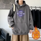 LR6023P65落肩宽版连帽卫衣打底100%棉加绒加厚高货卫衣白色，男装卫衣，星座510A-6
