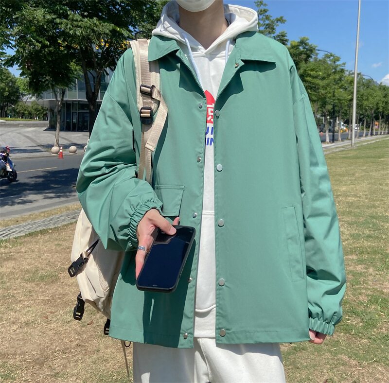 JK5228P80港风宽松夹克流行长袖外套流行男装休闲印花连帽夹克图片