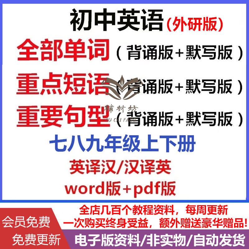 2025新外研版初中英语单词默写本七八九年级上下册英语重点短语及句型固定搭配汇总电子版初一初二初三英语单词句型默写表预习
