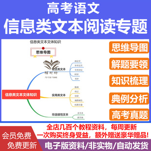 2026新高考语文信息类文本阅读基础知识梳理手册高中高考真题专项训练高三思维导图简答题分析图表题型分析解题步骤电子版资料