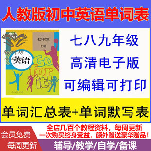 2026新旧版人教版初中英语七八九年级上下册单词短语句子记背默写汇总表电子版可打印