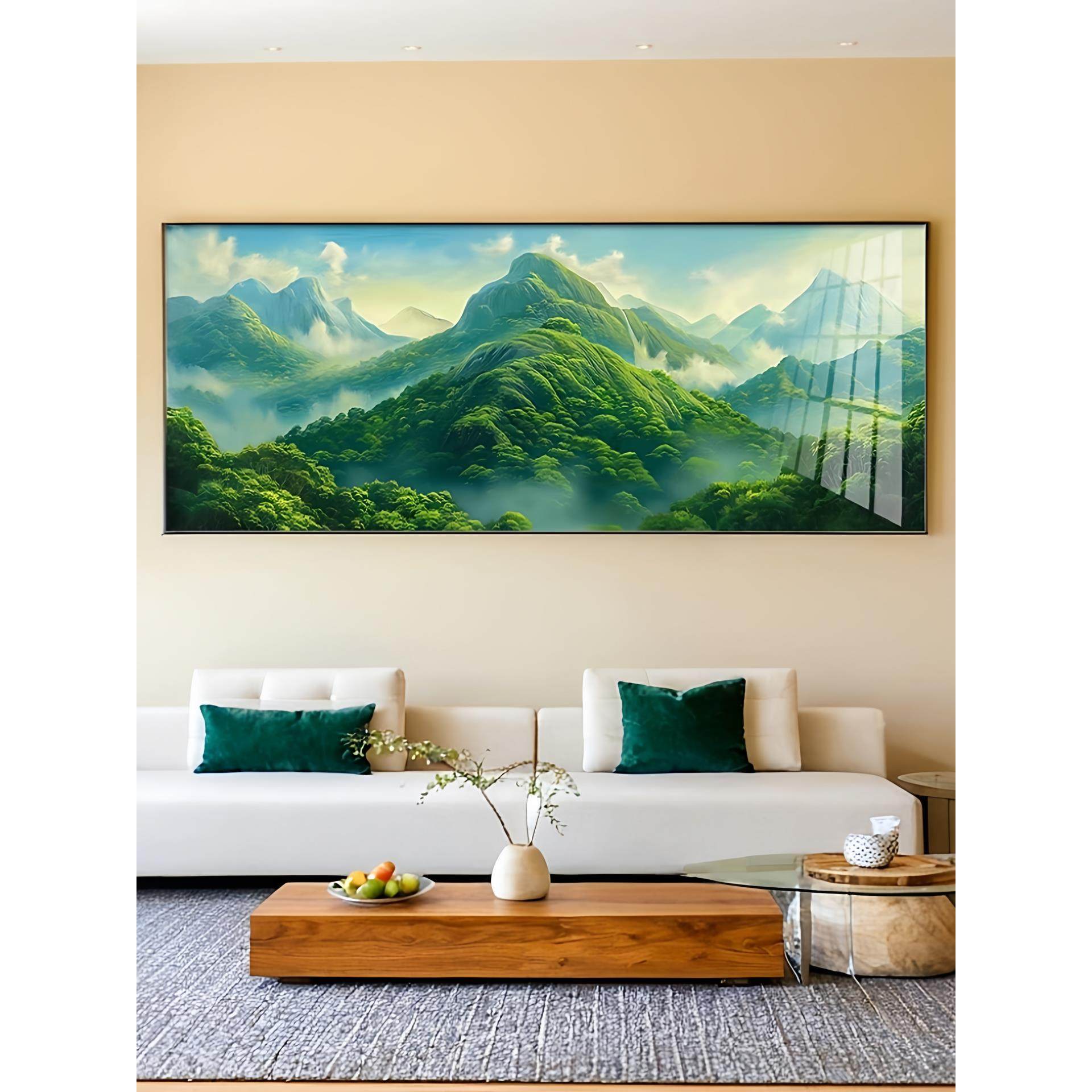 背有靠山客厅装饰画青山图有山无水沙发背景墙挂画现代简约靠山图,家居饰品,现代装饰画,淘宝优惠券,粉丝福利购,淘宝优惠卷