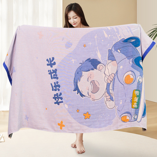 纯棉浴巾舒适卡通柔软亲肤沐浴巾2025新款全棉吸水速干100%棉浴巾