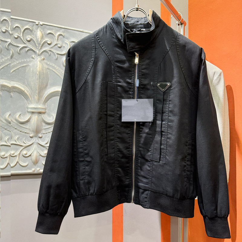 thumbnail for European-Style Light Business Casual 2025 Autumn New Men&#039;s Triangle Logo Comfortable Versatile Trendy Stand-Up Collar Jacket