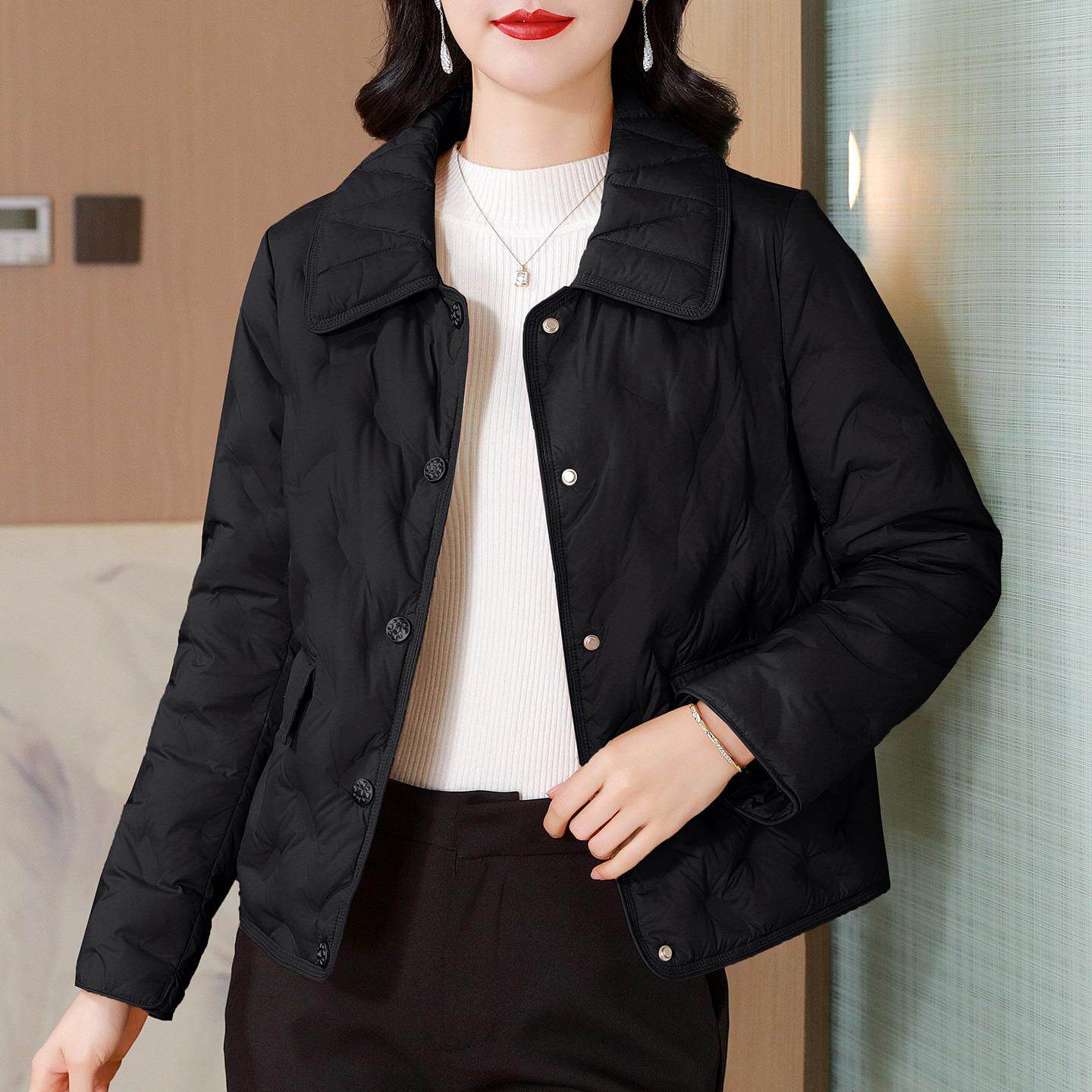 JOYIASS时尚翻领轻薄服短外套女士秋冬高级感百搭显瘦洋气妈妈衣