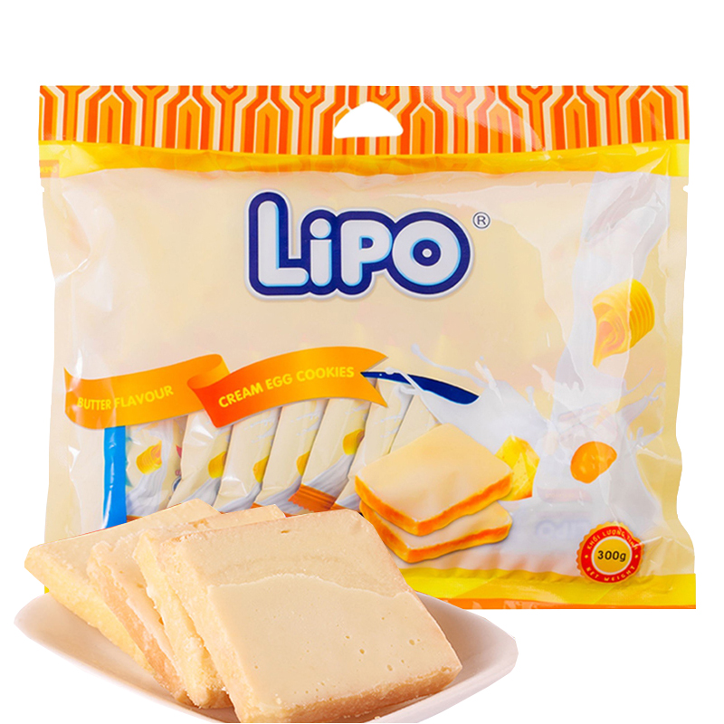 【官旗直售】Lipo黄油味面包干300g越南进口饼干 小零食休闲食品