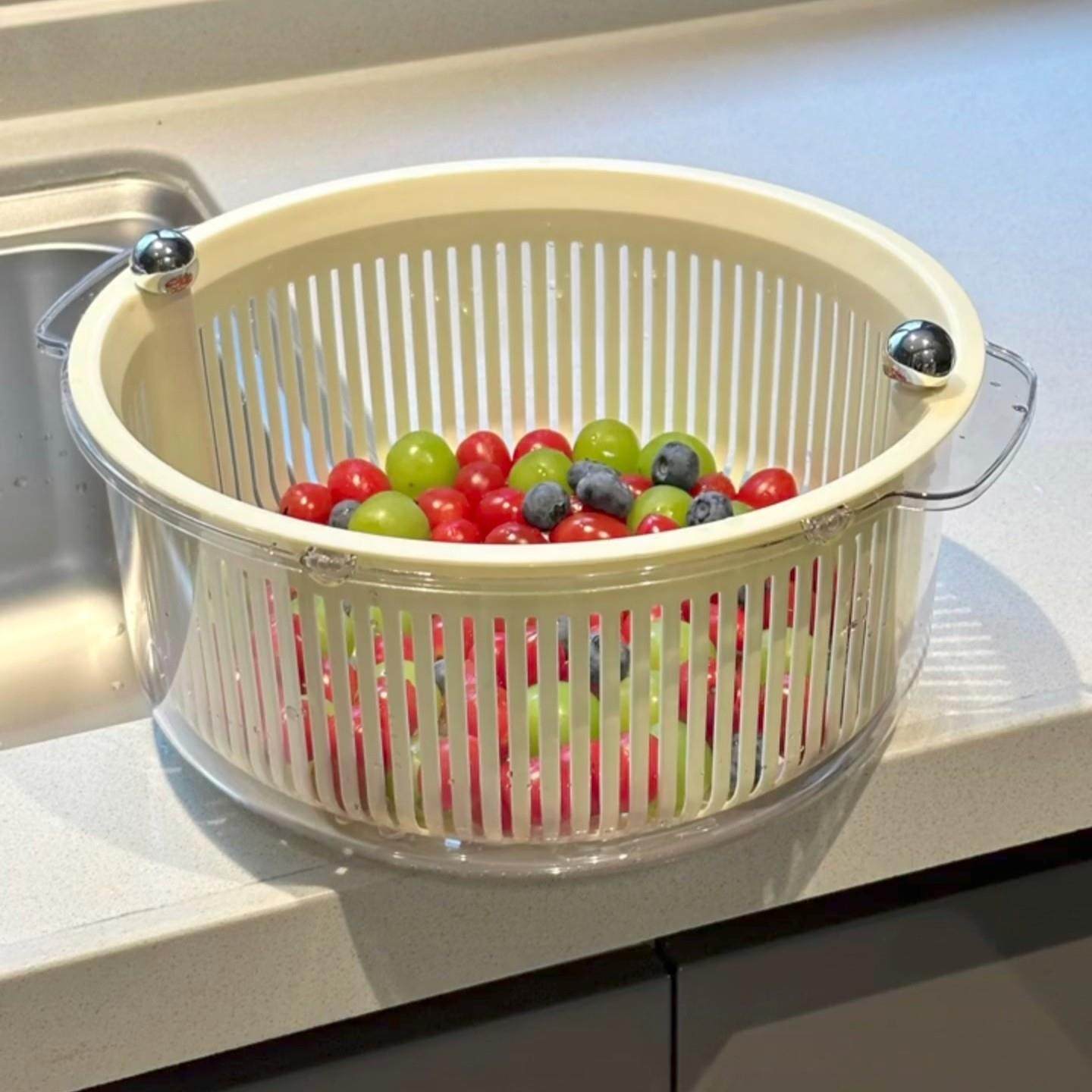 Annahouse家居旋转排水篮家居多功能创意双层排水篮网红旋转水,餐饮具,洗菜盆/沥水篮/漏水筛,淘宝优惠券,粉丝福利购,淘宝优惠卷