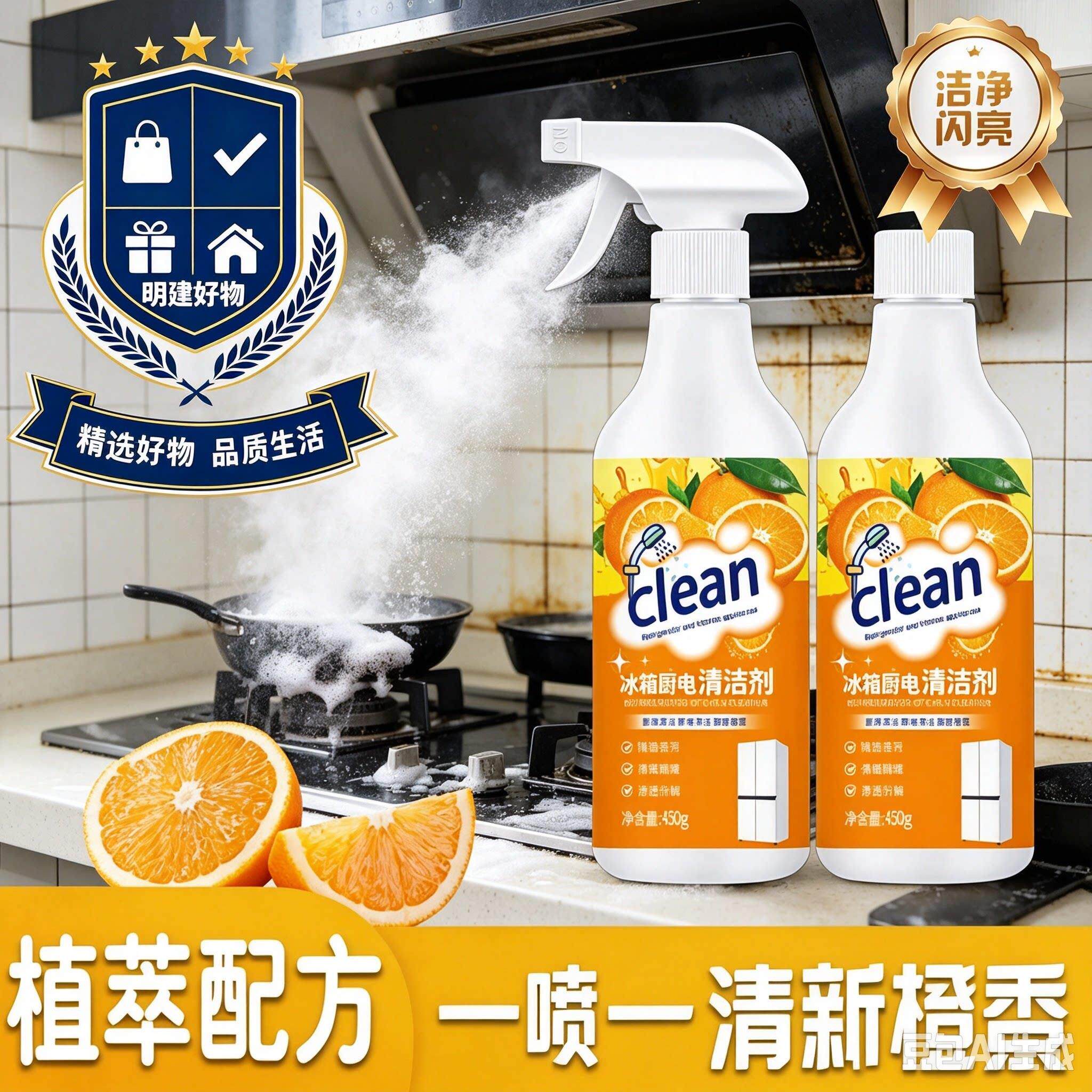 【拍一发三冰】箱厨电清洁剂房多用途清洁剂厨去油烟TQK机油污CX