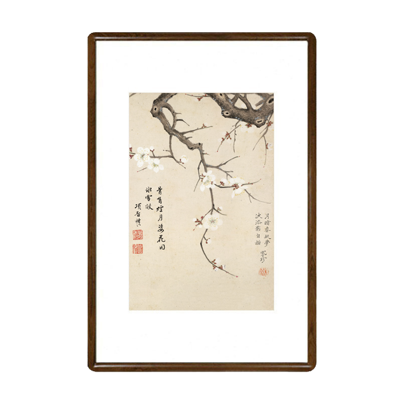 沙发背景墙餐厅装饰画新中式