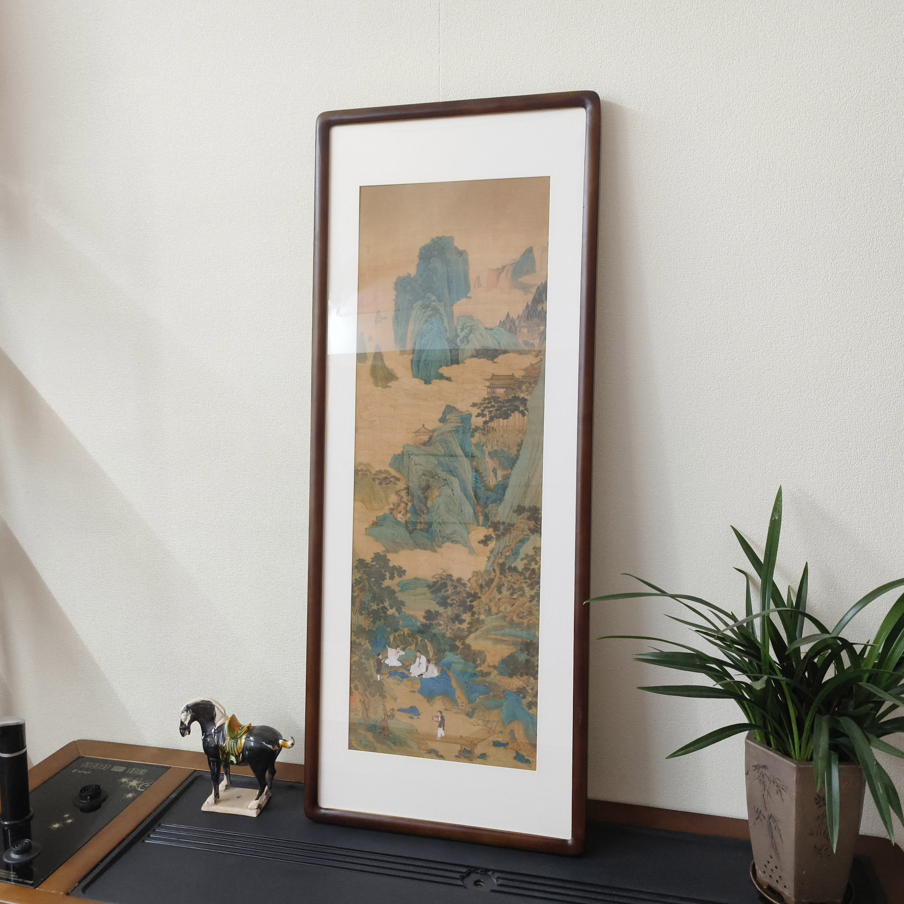 仇英桃源仙境图古代名人字画山水画新中式客厅装饰画茶室饭店挂画
