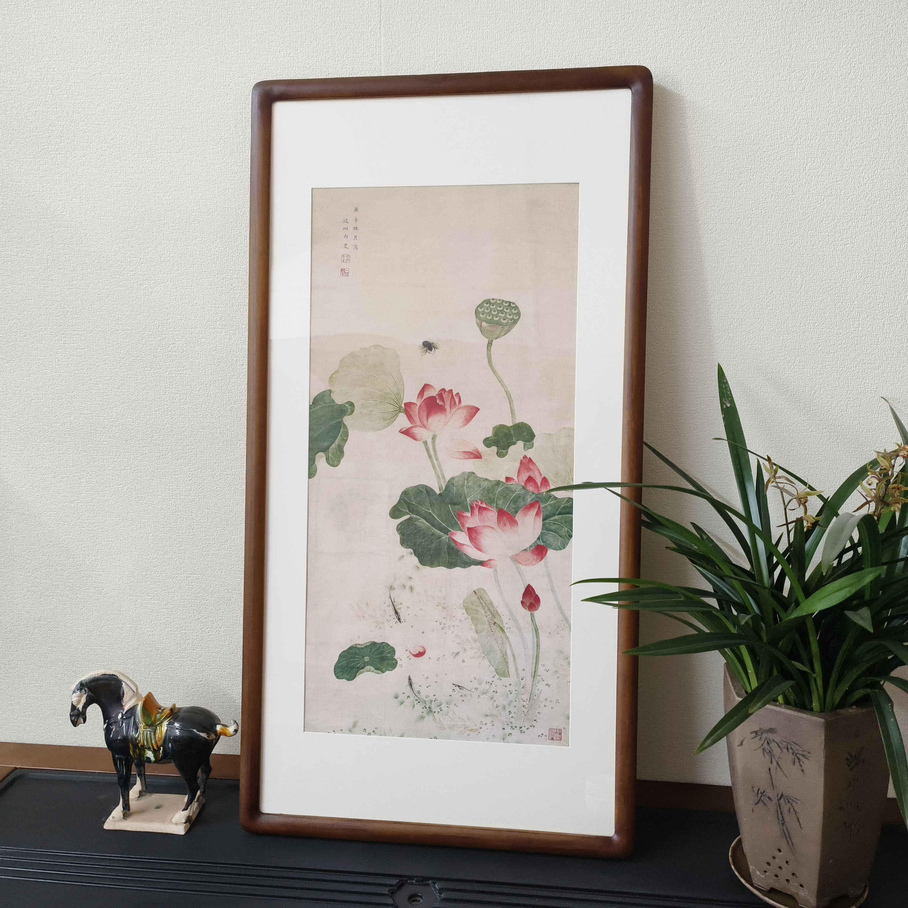 吴应贞荷花图竖版新中式挂画