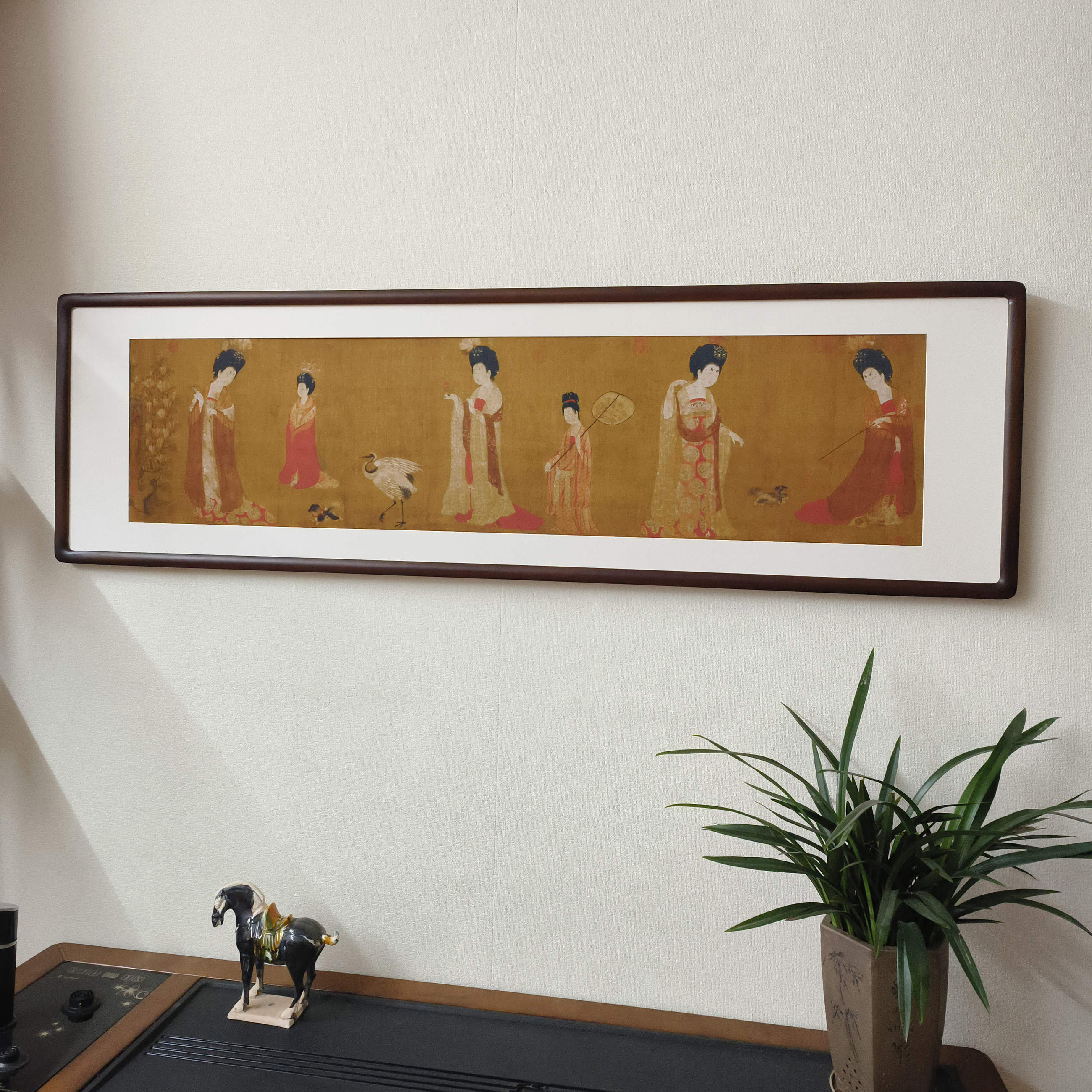 古代名画簪花仕女图新中式客厅挂画酒店民宿饭店包间卧室床头壁画