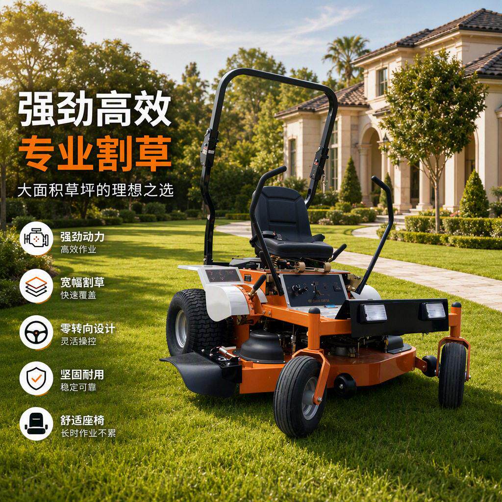 48寸座驾式草坪割草机零转角骑乘剪草车尔夫球场园林养护除草机
