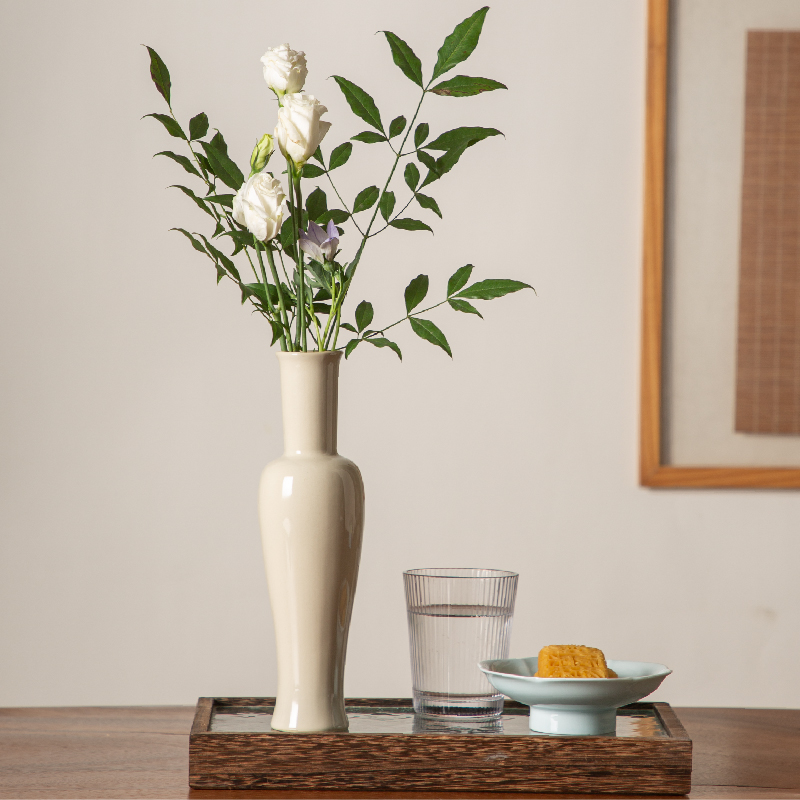中式禅意陶瓷花瓶仿宋插花花器复古装饰摆件日式家居装饰清供礼佛