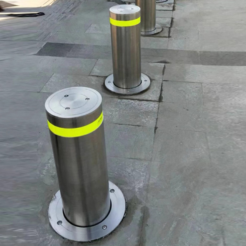 半自动升降柱不锈钢地桩阻车器停车位警示柱挡车桩道路隔离防撞柱
