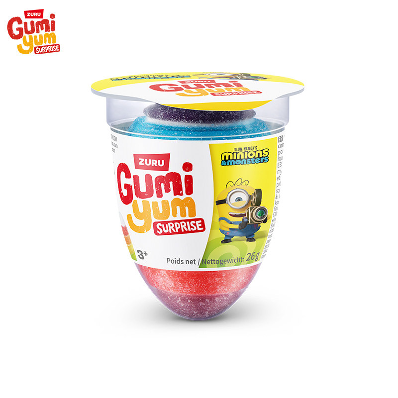 ZURU GUMI YUM SURPRISE小黄人主题甘蜜奇妙蛋彩虹奇趣蛋凝胶糖果