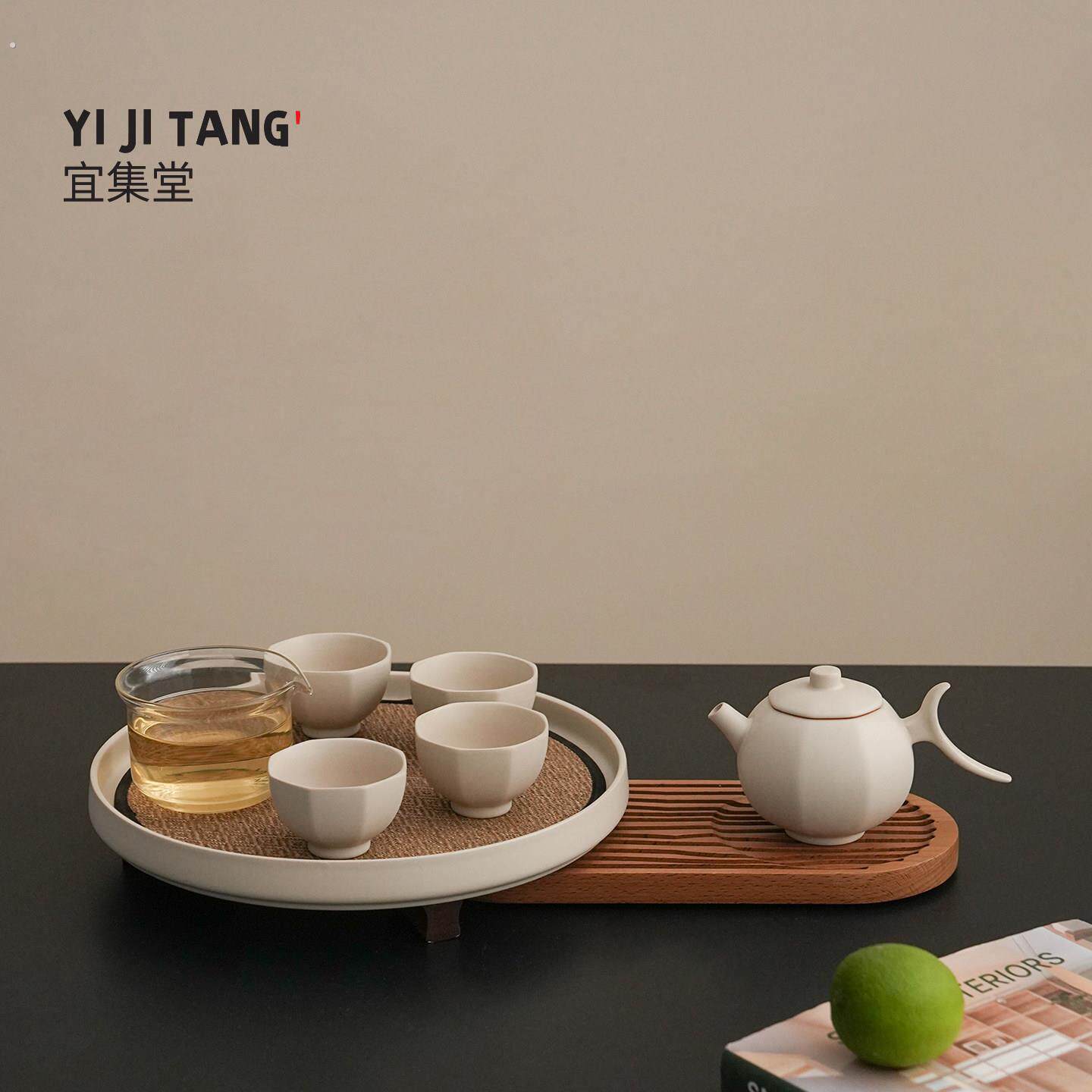 宜集堂中古风整套茶具套装陶瓷特色手执茶壶灯笼壶功夫泡茶器具