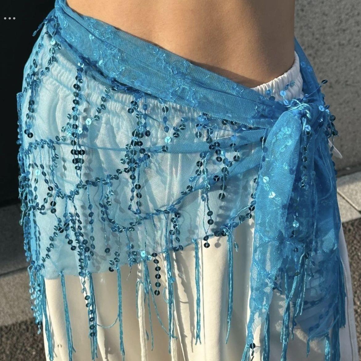 屁帘爵士舞腰链辣妹街舞潮流亮片臀巾舞蹈演出印度舞闪片穿搭腰搭