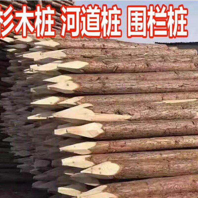 木桩打桩立柱户外河道工程测量定点围栏园林绿化树木支撑杆杉木桩