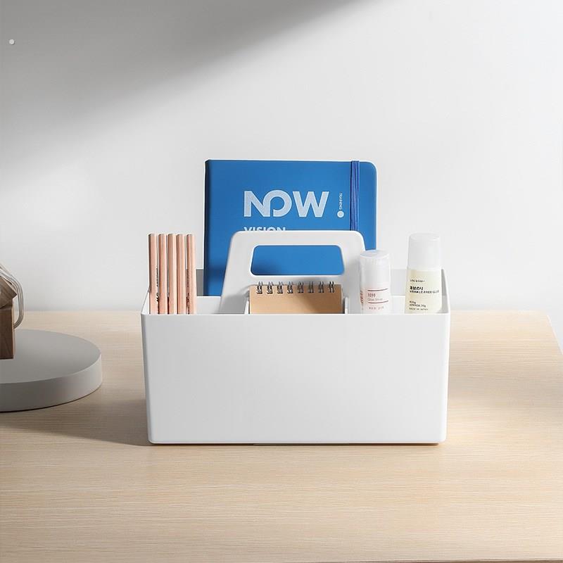 长方款手提篮桌面带分格收纳盒抽屉收纳盒可叠加收纳分隔篮收纳盒