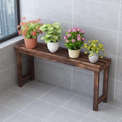 不占空间阳台花架一体靠墙多层置花架轻奢高级感植物摆放架防腐木