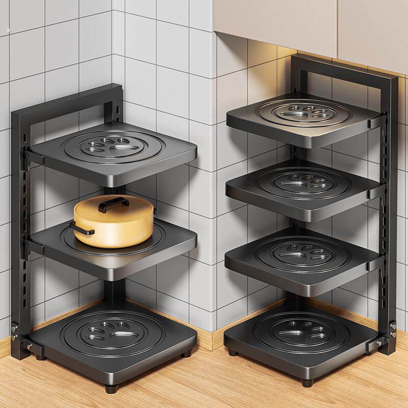 锅具收纳层架柜内锅盖多层置物架子家用厨房水槽可调节分层放锅神