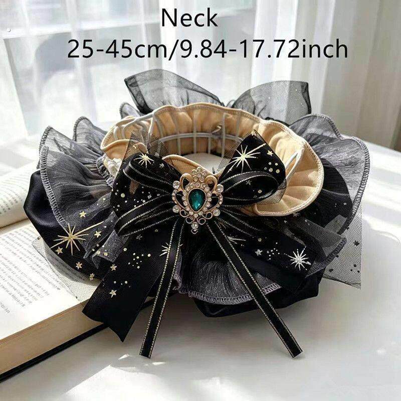 星空蝴蝶结宠物项圈宠物围兜轻奢高端可爱布偶猫弹力套头口水巾