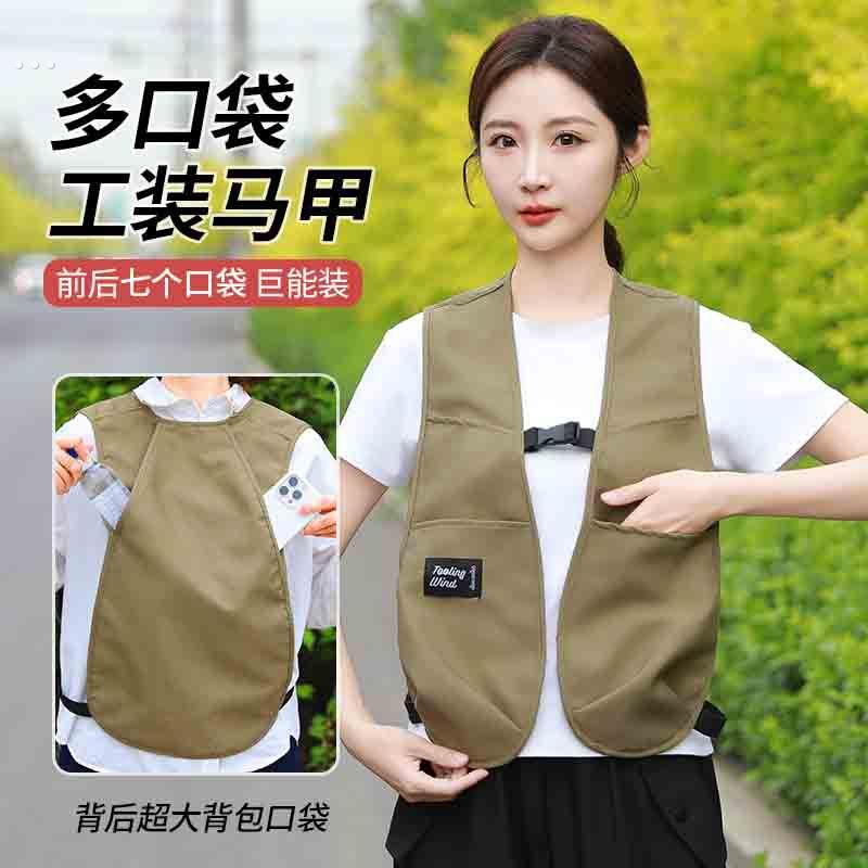 爆款夏季男女同款多口袋薄款马甲潮牌户外摄影坎肩工装背心外套