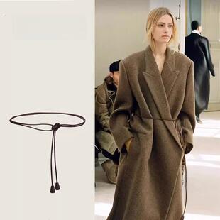 腰带女士腰封小众设计感配饰连衣裙子大衣收腰束细款皮带腰绳无孔