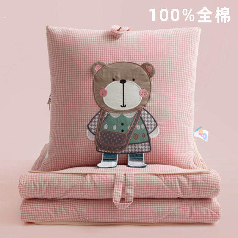 全棉抱枕被子两用毯子二合一夏季加厚车载汽车办公室午睡折叠枕头