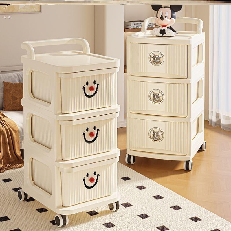 移动小推车置物架抽屉式多功能收纳柜家用透明婴儿用品多层储物柜