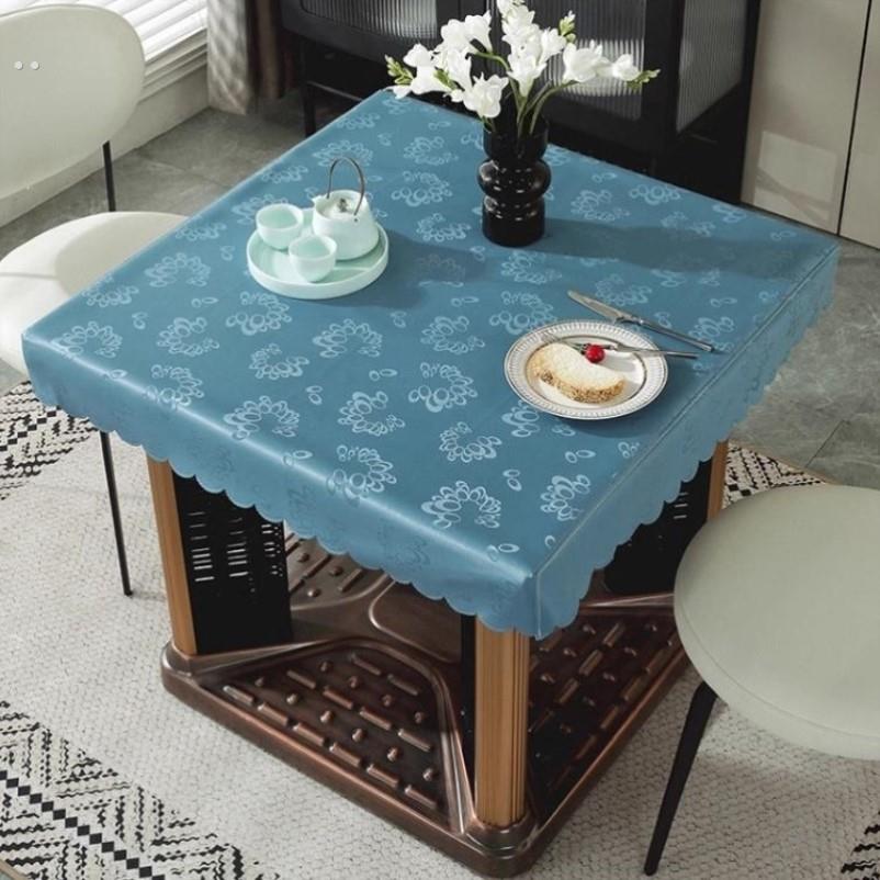 皮桌布防水防油防烫免洗餐桌茶几取暖桌电烤炉套加厚家用麻将桌罩