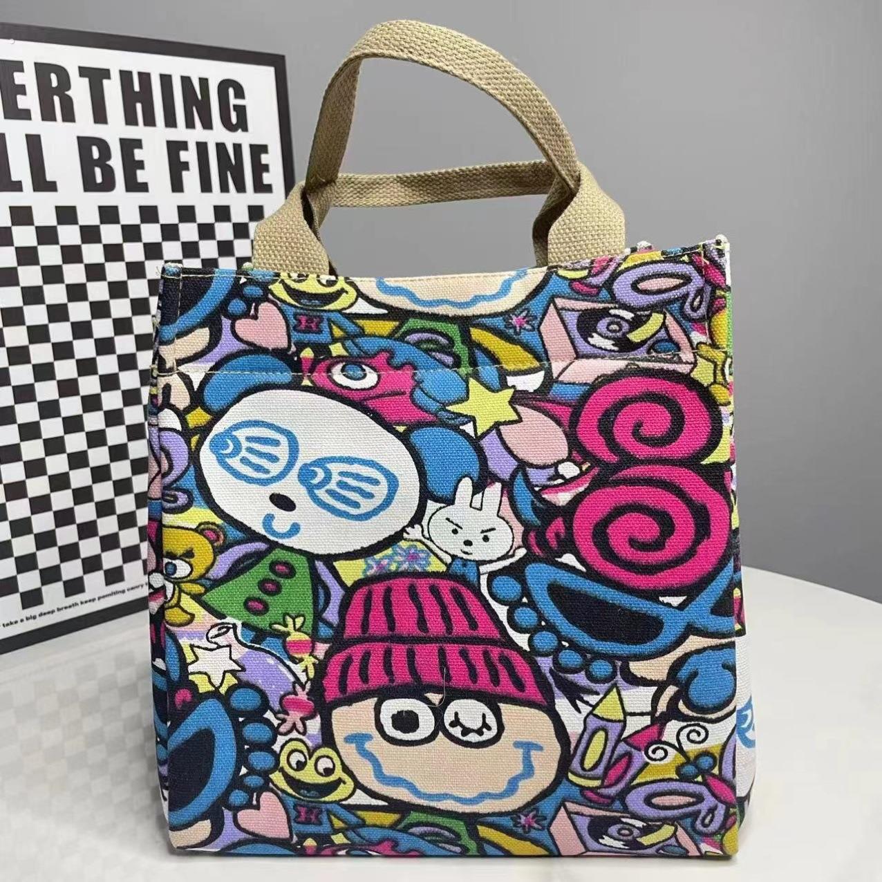 欧美风格时尚帆布工作包，午餐袋，饭盒袋，出门带宝宝妈咪包