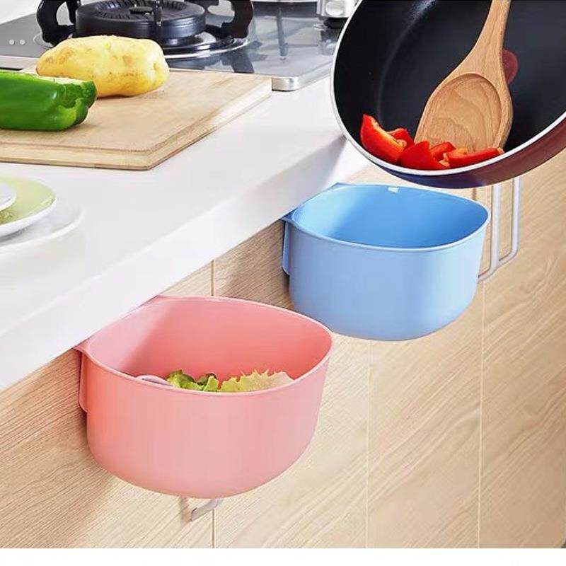 厨房家用分类塑料小垃圾桶 桌面杂物收纳盒 橱柜门悬挂式收纳桶