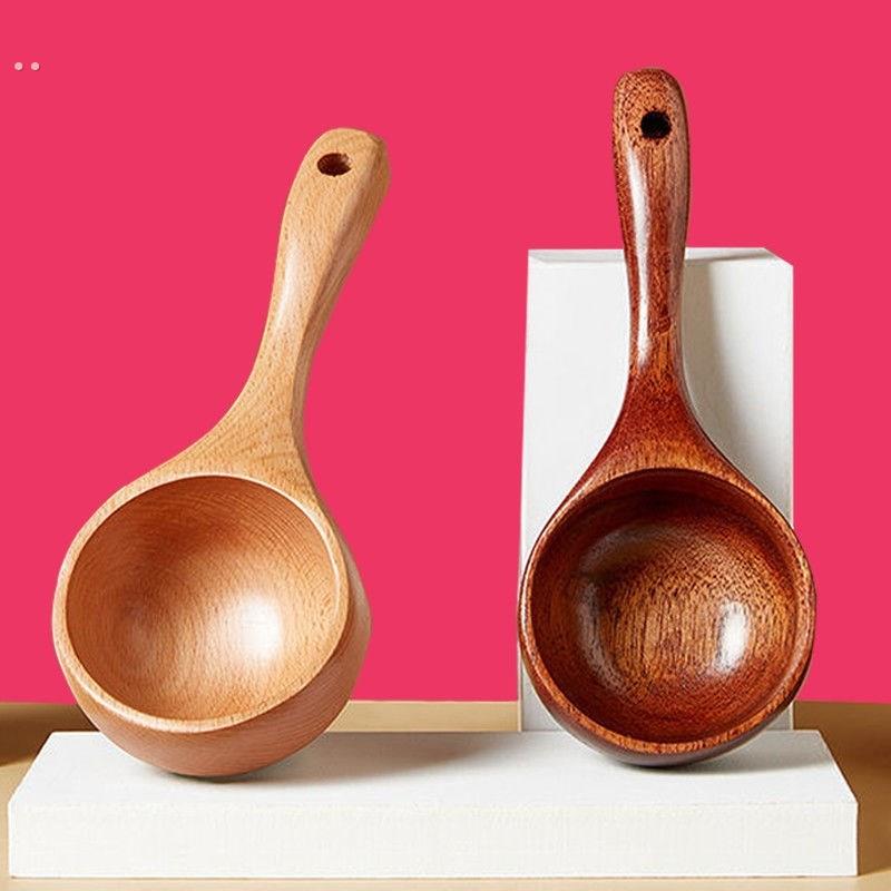 网红螺蛳粉勺子嗦粉实木勺子水瓢家用米勺稀饭盛汤勺喝粥长柄水舀 - 封面